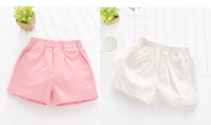 Популярные шорты для маленьких девочек новые летние резинка на талии с бантом однотонные повседневные модные детские короткие штаны детская одежда яркие цвета XL386