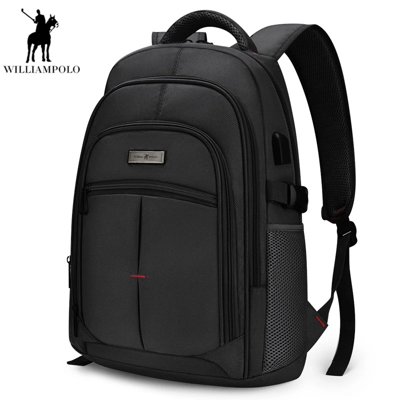 

Williampolo Brand Laptop Backpack Men's Travel Bags Multifunction Waterproof Oxford USB Charge Male Computer Backpacks PL187111