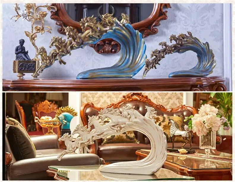 Европейские роскошные украшения из смолы, лошадь, домашняя гостиная, статуя фэншуй, лукси, ремесла, отель, офис, настольные фигурки, украшение, искусство