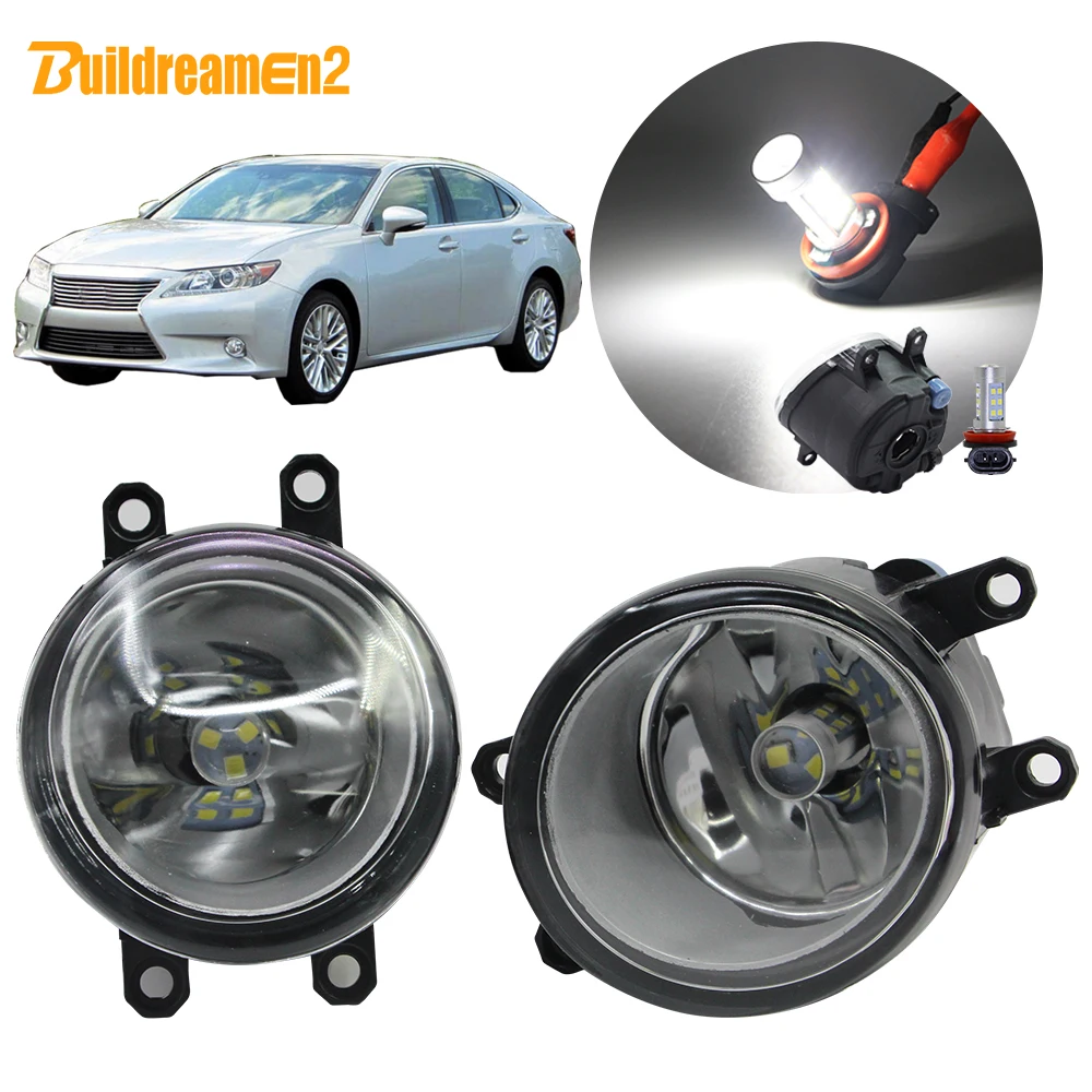 

Buildreamen2 Car H8 H11 Fog Light Assembly Lampshade + Lamp Daytime Running Light 12V Styling For Lexus ES300h ES350 2013 2014