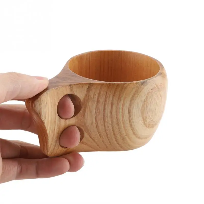 Натуральная многоразовая деревянная чашка для чая кофейная портативная