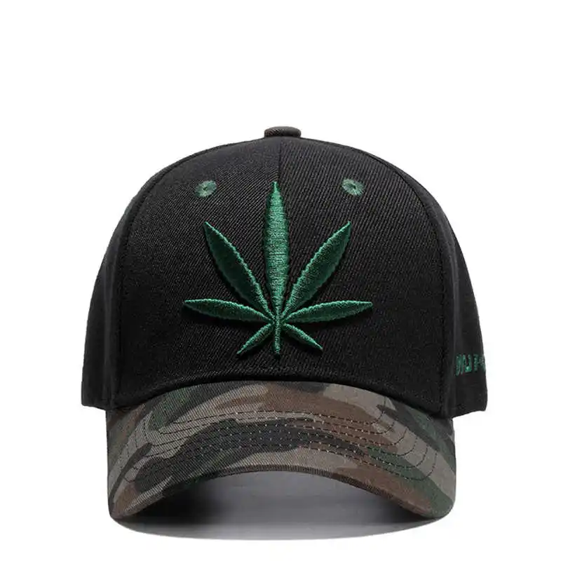 Новая мода вышивка кленовый лист Кепка сорняки Snapback Головные уборы для мужчин и женщин хлопок Swag Хип-хоп облегающая бейсболка s