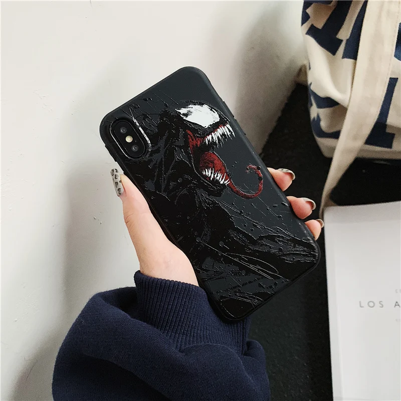Чудо яд супер герой тиснение телефонные чехлы для iphone 6 6s 7 8 plus X XR XS Max DC Comics мягкий