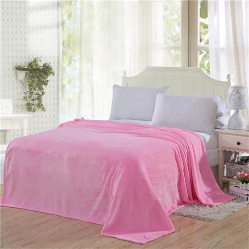Домашний текстиль, Флисовое одеяло, летнее однотонное, супер теплое, мягкое, покрывало для дивана/кровати/путешествий, пледы, покрывала, простыни - Цвет: pink