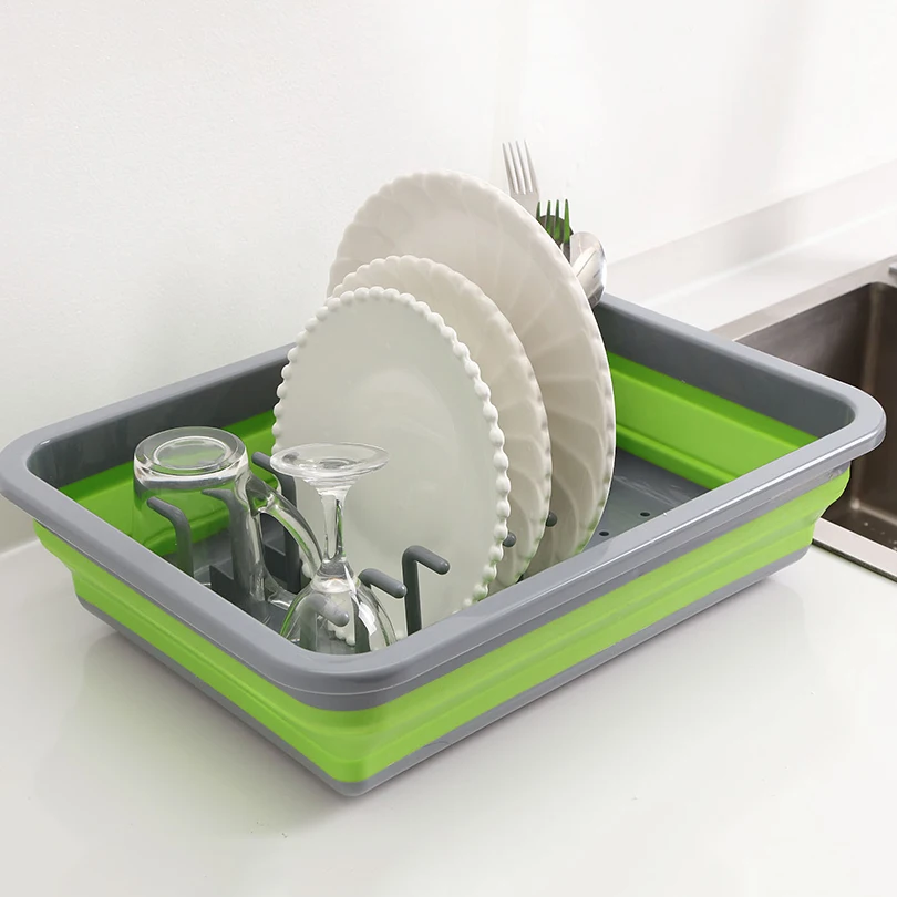 Foldable DIY Dish Rack Kitchen Storage Rack Dryer Dish Drainer Plate