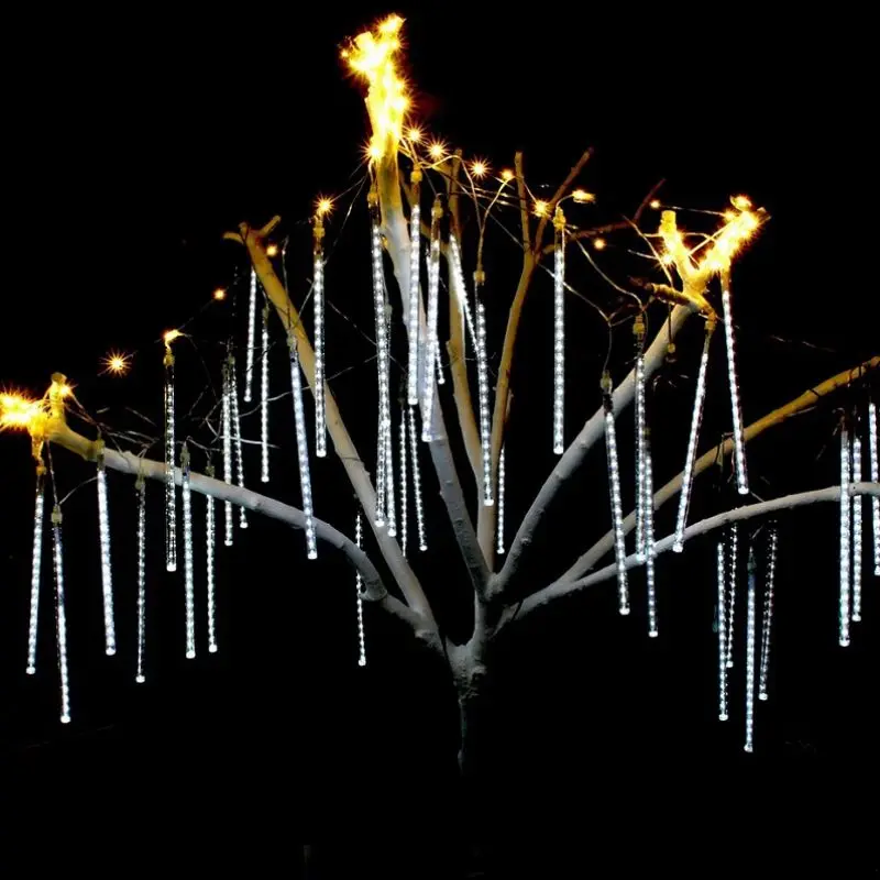 Holiday Lighting Waterproof LED Meteor Shower Light Icicle Snow Rain Falling Outdoor Light with US Standard Power Adapter Holiday Lighting Waterproof LED Meteor Shower Light Icicle Snow Rain Falling Outdoor Light with US Standard Power Adapter