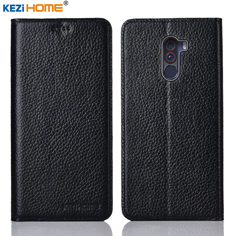 Чехол для Xiaomi POCOPHONE F1 POCO KEZiHOME Litchi из натуральной кожи с откидной крышкой и