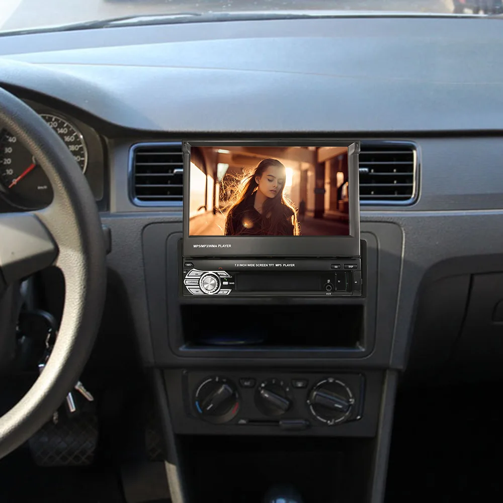 Perfect Universal 7inch Retractable MP5 Player Automagnitola 1 Din Car Stereo Radio Player Multimedia Entertainment with BT FM USB SD 5