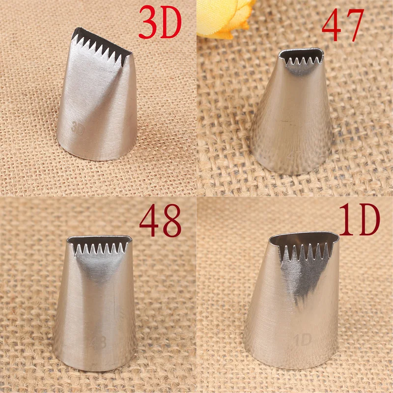 

#3D#47#48#1D Cake Decorating Tips Set Pastry Icing Piping Nozzles Stainless Steel Single Row Flower Basket Nozzle