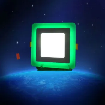 

White+green New Arrival 2017 Double Color square Ceiling Lights 10pcs/lot Led Panel Lightsr 90% Factor Glass Front Good Effect