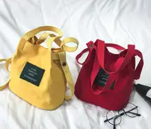 Women’s Shoulder Bag Canvas Handbag Korean Messenger Bag Mini Crossbody Bags for Ladies Bucket Bag High Quality Shopping Bag