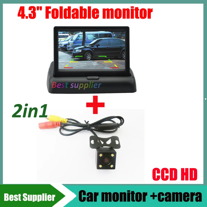 

Auto Parking Assistance System 4.3 inch Digital TFT LCD Mirror Car Monitor + 4LED CCD HD Car Rear view parking backup Camera