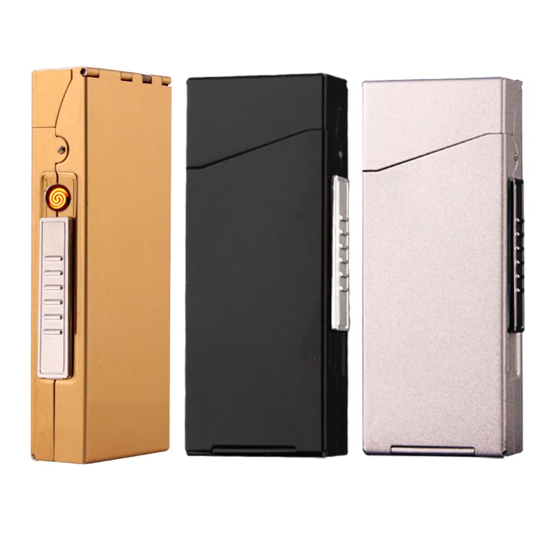 2017-Brand-Thin-Women-Cigarette-Case-With-USB-Lighter-Metal-Slim-Cigaret-Box-Electronic-Lighters-Fashion