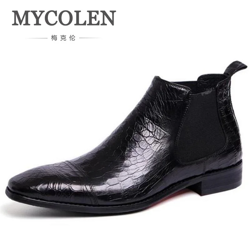

MYCOLEN Brand 2018 Autumn Winter Retro Men Boots Comfortable Brand Casual Shoes Genuine Leather Dress Boots Sapatos Masculino