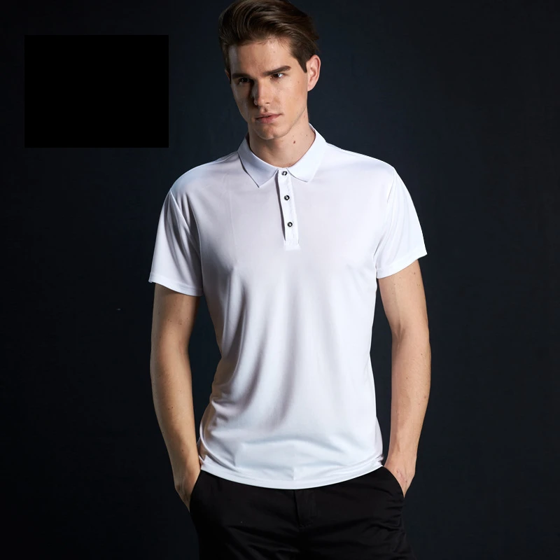 Спортивная рубашка поло для мужчин летние быстросохнущие поло Slim Fit повседневные однотонные рубашки поло с коротким рукавом