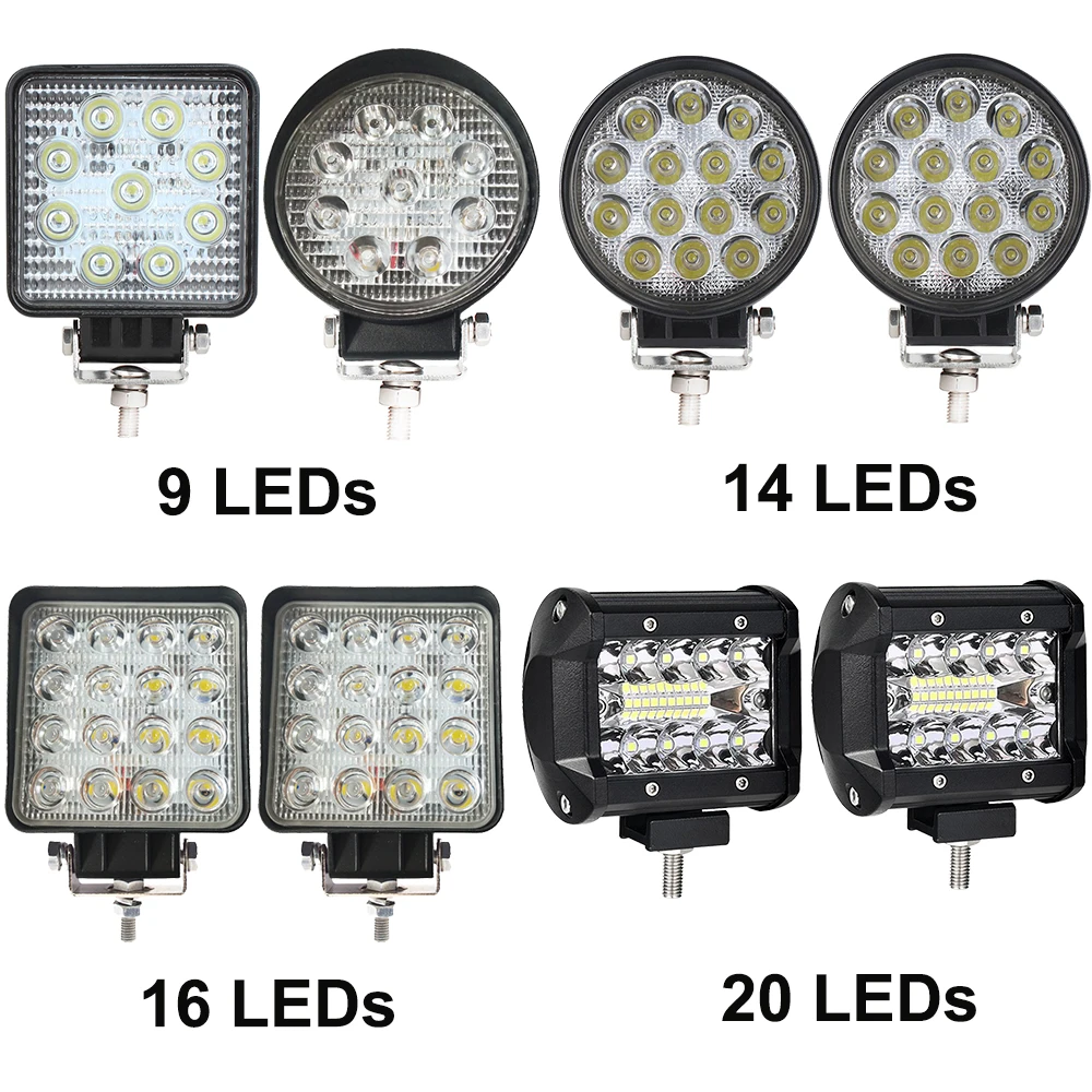 

2PCS Led Work Light 4 - 6 inch LED Light Bar for Car ATV Truck Driving Tractor Offroad Flood Spot Combo Beam Spotlight 12V