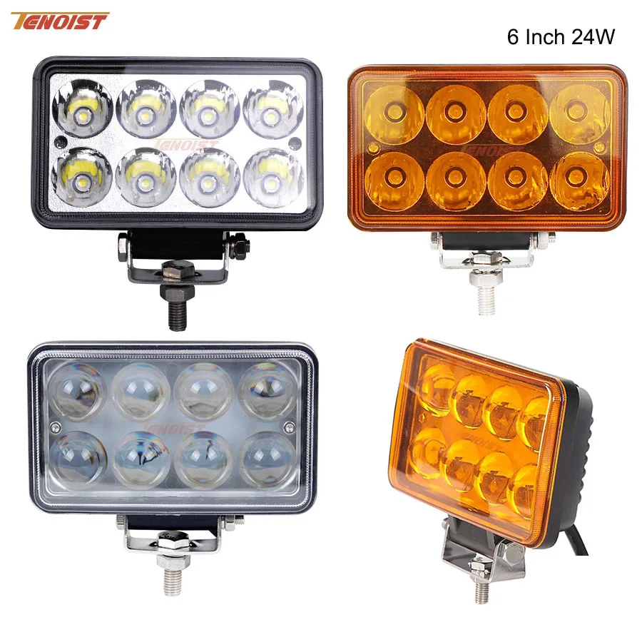 

6 Inch 3D 4D White Amber LED Front Bumper Headlight For Truck Offroad ATV UTV 12V 24V