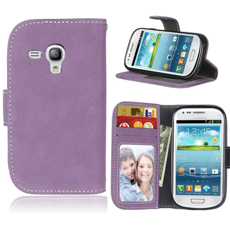 Кожаный чехол-портмоне чехол для телефона для Samsung Galaxy S3 i9300 S3 мини I8190 S4 I9500 S4 мини I9190 флип подставка, гнездо для карточек чехол