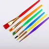 6 Pcs/Set Colorful Tip Flat Child Paint Brushe Plastic Handle Nylon Paint Brushes Set Drawing Art Supplies ► Photo 1/6