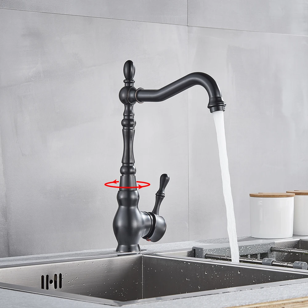 Shinesia Black Bronze Kitchen Faucet Free Swivel Spout Mixer Tap Sink Faucet 360 Rotation Kitchen Faucets Water Mixer Water Tap