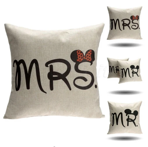 1 шт 45*45 см Горячая Милая Mr &amp Mrs Микки Маус талии бросок кровать домашний хлопок