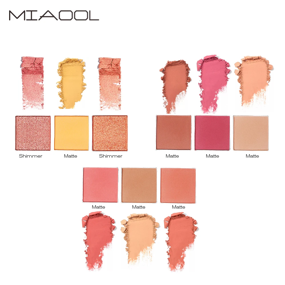 Miaool 9 цветов матовые мерцающие стойкие водостойкие тени для век Палитра