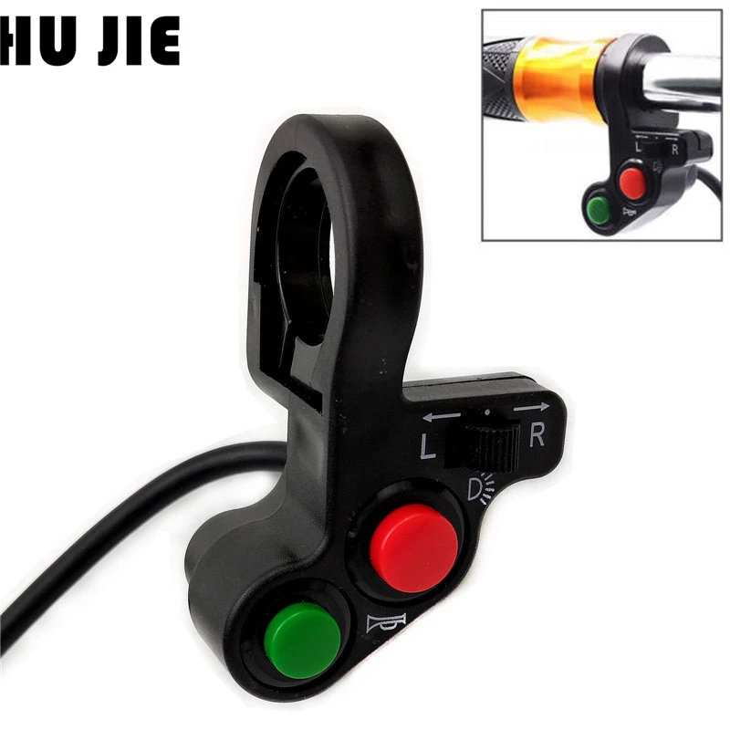 

Motorcycle 7/8" Handlebar Control Switch Horn Turn Signal Headlight Fog Lamp Electric Start Switch Connector Push Button Switch