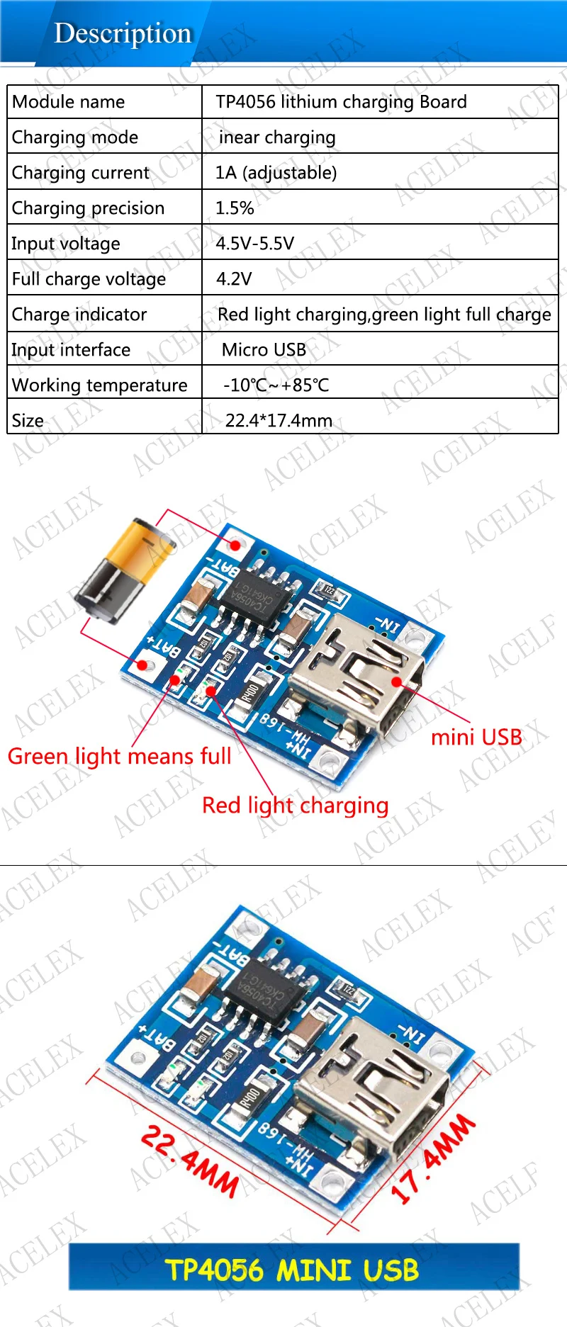 1 шт type-c/Micro USB 5 V 1A 18650 TP4056 литиевых модуль зарядного устройства аккумулятора зарядки доска с защитой двойной функции 1A Li-io