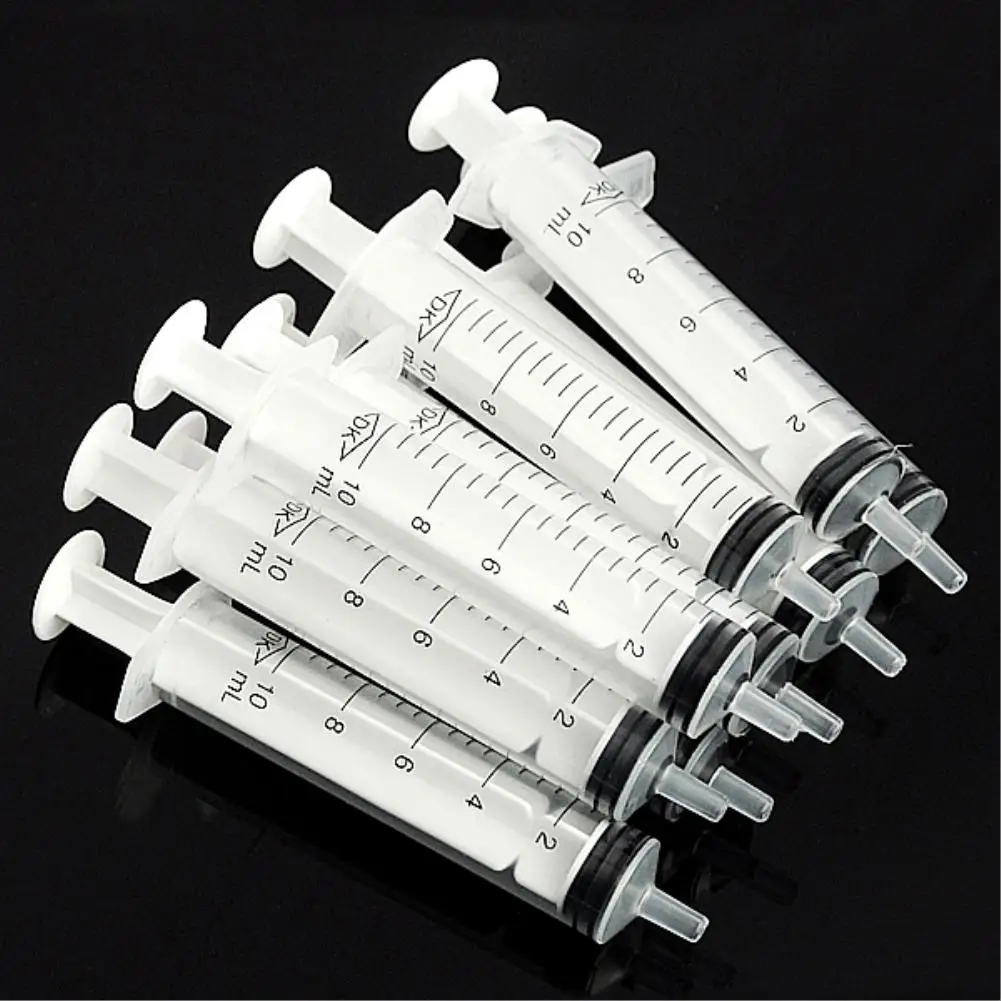 

10PCS 10ml Disposable Plastic syringe without needles use for industrial injection,With Gift