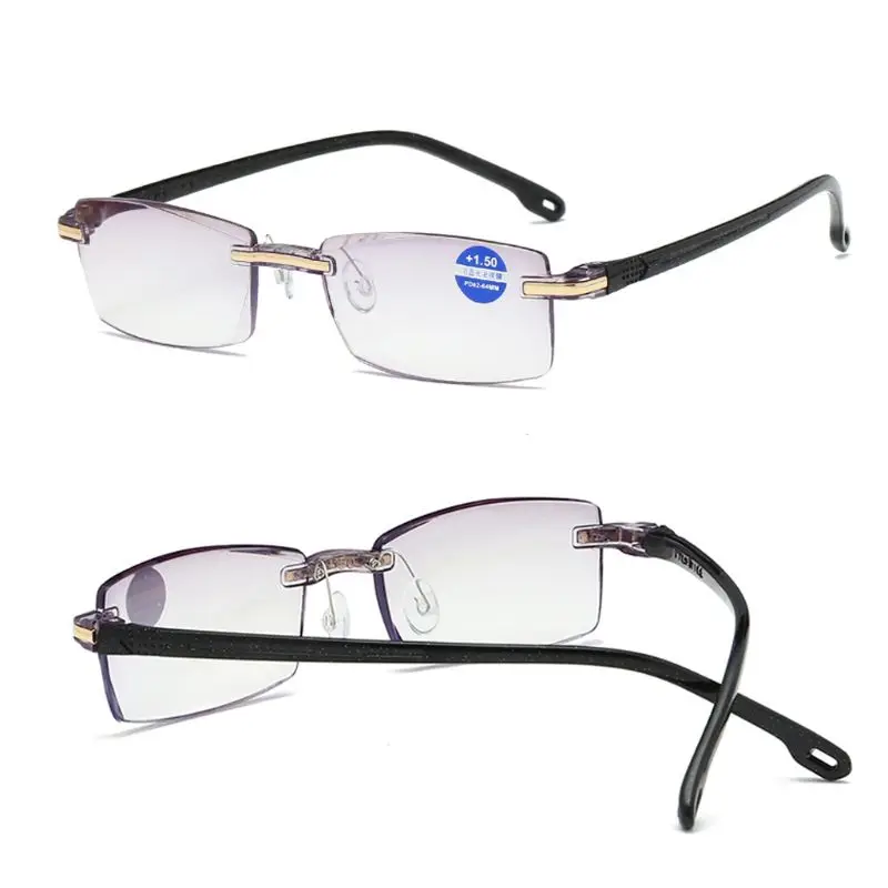 Ультралегкие очки для чтения без оправы, прозрачные линзы, унисекс, против Blu-Ray излучения, компьютерная Пресбиопия, считыватели+ 1,0 до+ 4,0