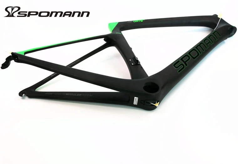 Cheap Newest 3 colors SPOMANN Racing 700C Road bike matte UD full carbon fibre bicycle frames+fork+seatpost+headsets+BB Free shipping 16