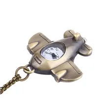 Персональные карманные часы с самолетами, классические ретро часы с цепочкой, часы с брелоком для ключей, часы Montre Homme#10