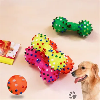 

1pcs Fashion Soft Rubber Bone Squeaky Toys Pet Dog Chew Toy Colorful for Puppy Dog