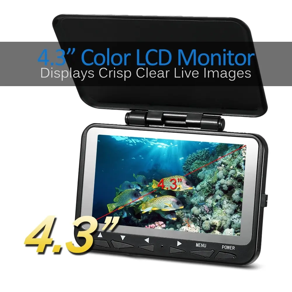 4.3/" LCD Monitor 15M 1000TVL Fish Finder IR LED Night Vision Camera Underwater