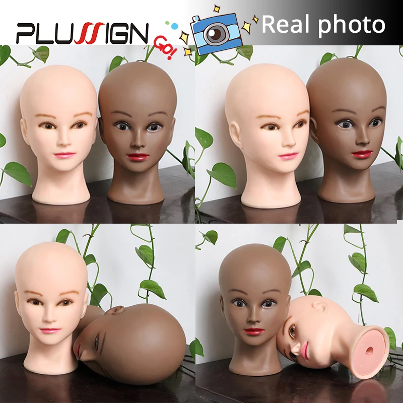 Afro Bald Wig Block Head With Free Clamp Manikin Head With Stands
