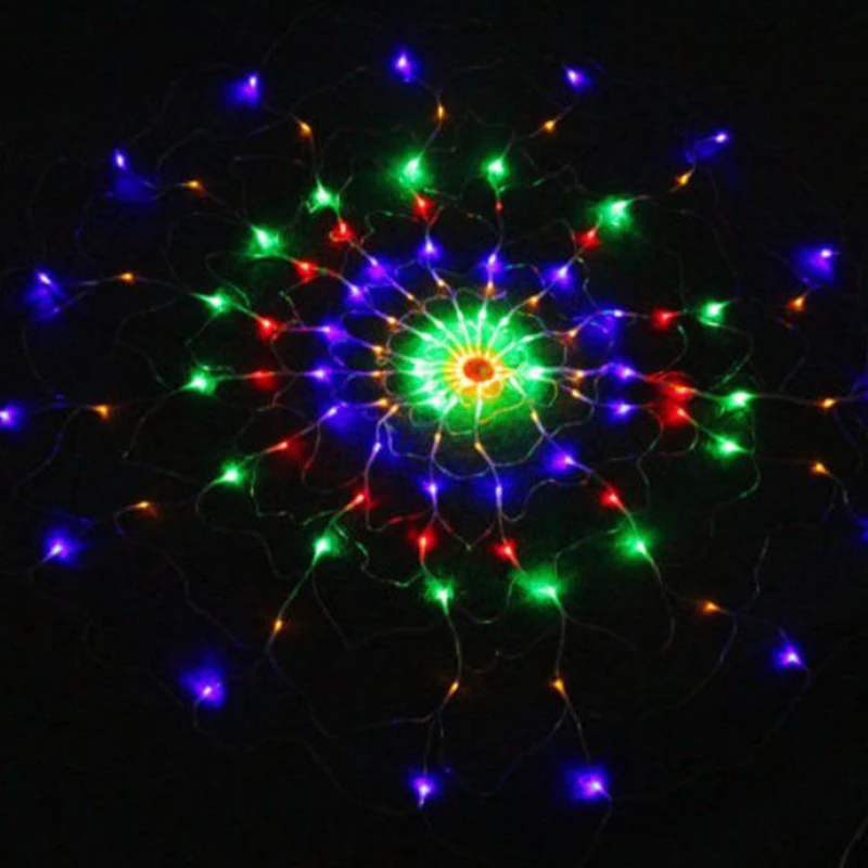 1,2 м 120Led Праздничные огни красочные Паутинные светодиодные сказочные гирлянды креативные вечерние гирлянды с сеткой Рождественский Декор CA28