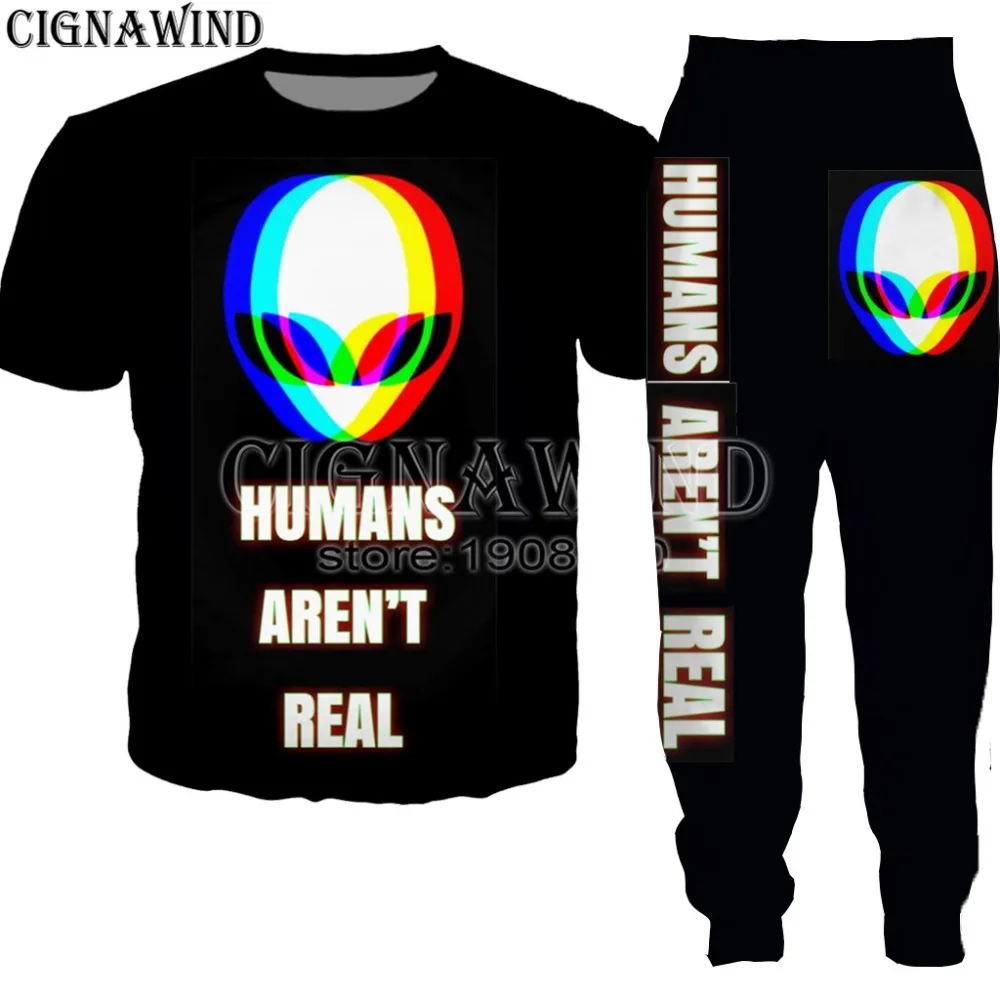 

New arrive novelty Tracksuit Psychedelic hypnosis Alien Face 3D print tshirt+pants sweatshirt+pants hoodie+pants streetwear tops
