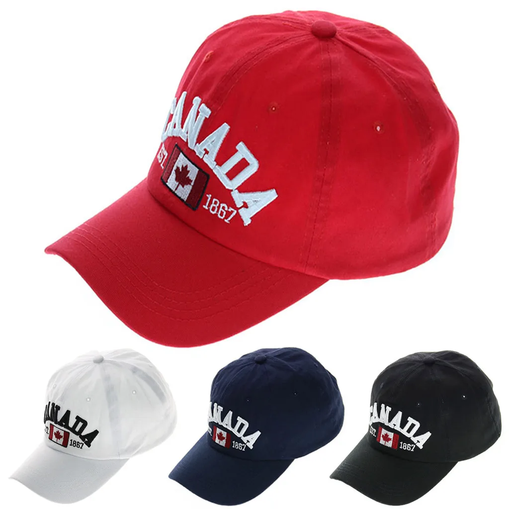 

2019 Men and women Canada flag letter embroidery cotton baseball cap unisex fashion casual outdoor baseball cap adjustable
