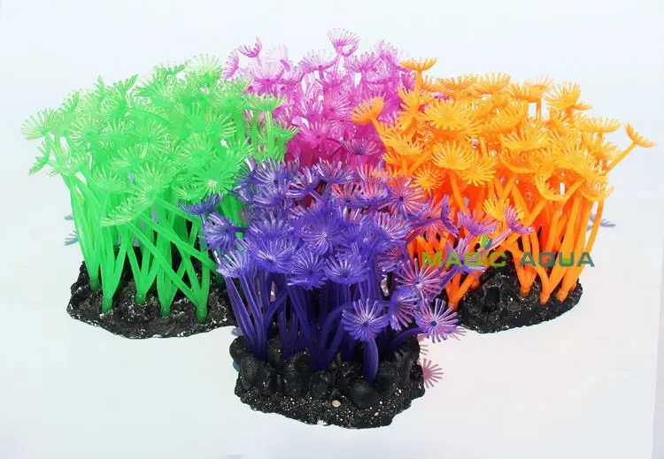 1 шт. живой силиконовый искусственный Коралл растение Пейзаж орнамент для аквариума