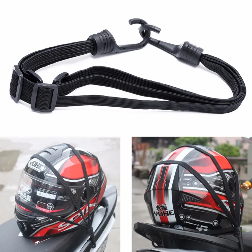 

Motorcycle Flexible Retractable Helmet Luggage Elastic Rope Strap With 2 Hooks New hot sell