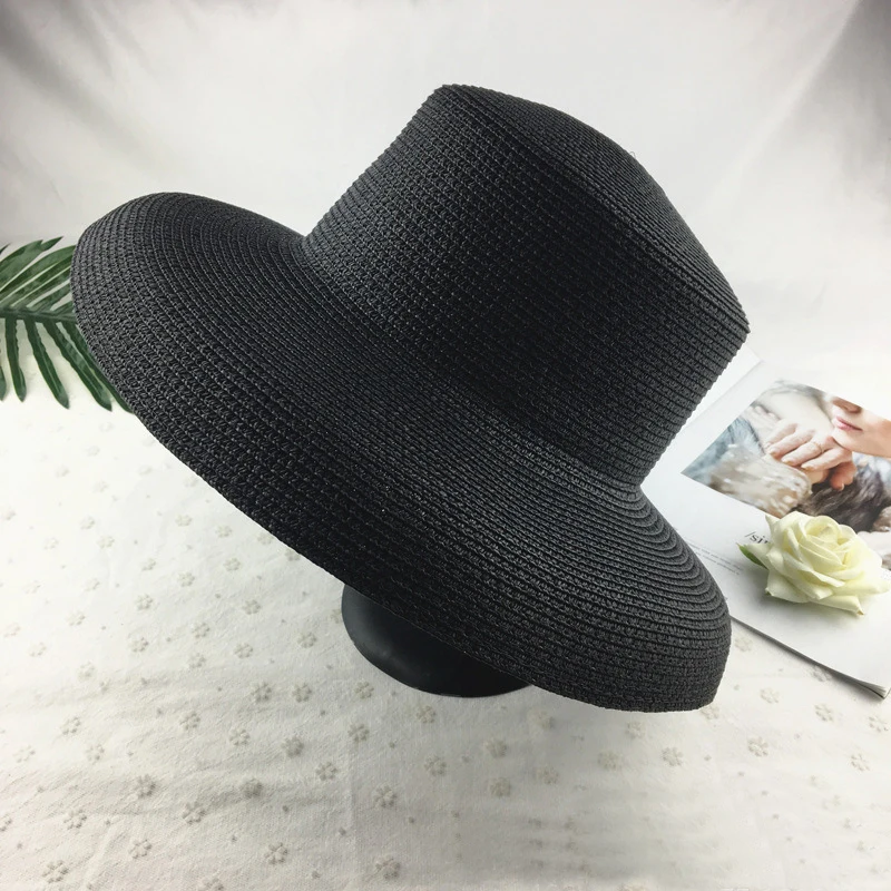 

simple Summer Parent-child Beach Hat Female Casual Panama Hat Lady Brand Women Flat brim Bowknot Straw cap glris Sun Hat 2019
