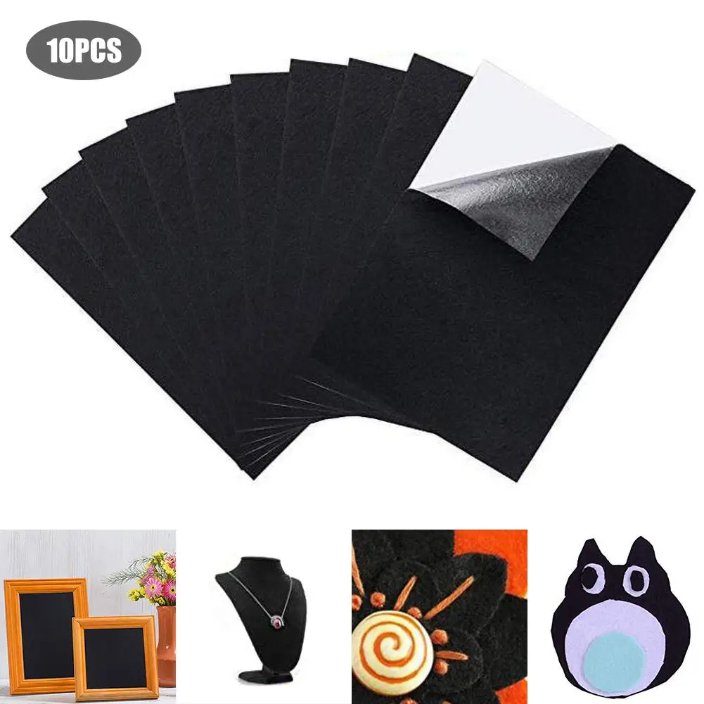 

10pcs Adhesive Velvet Self-adhesive Flocking Cloth Stickers DIY Counter Cloth Display Pad Cloth Crafts Jewelry Box Lining