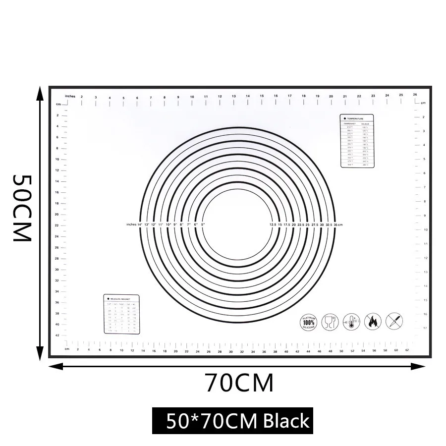 80*60 см/70*50 см/60*60 см/60*50 см Большой размер антипригарный силиконовый коврик для выпечки многоразовый коврик для выпечки инструмент