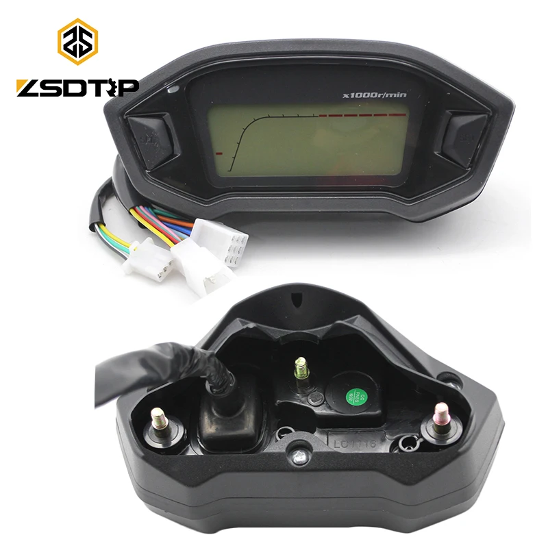 

ZSDTRP Universal Motorcycle LCD Digital Speedometer Motorcycle Odometer for 2 4 Cylinders Motorcycle Meter 13000RPM