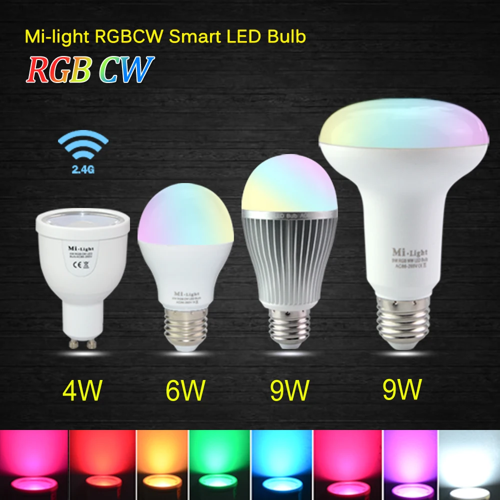 Светильник Mi с регулируемой яркостью 110 В 220 RGBW RGBWW E27 GU10 12 MR16 светильник 4 Вт 6 9