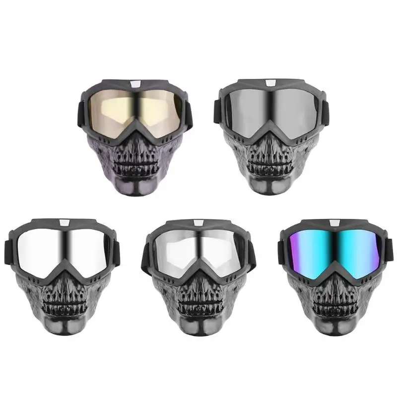 

Modular Mask Detachable Goggles Glasses for Open Face Motorcycle Half Helmet