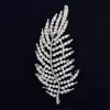 Broche de hoja de serie de plantas para mujer, joyería de boda, broche de cristal con diamantes de imitación, moda ► Foto 3/5