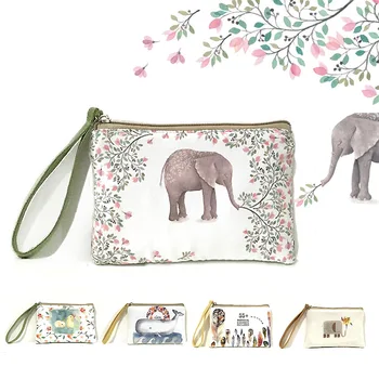

Creative canvas, zero wallet, cartoon cute, horizontal, square, retro, small fresh / Art coin, mobile phone bag