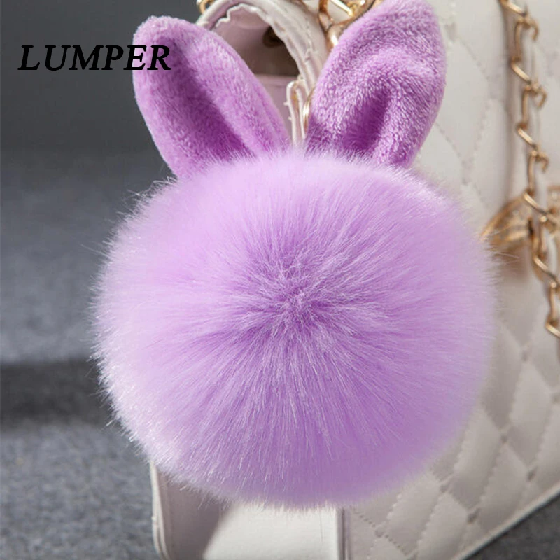 

LUMPER 16 Color Trinket Artificial Fur Ball Keychain Pompom Fur Keychains on The Bag Cute Fluffy Faux Pompon Pendant Accessories