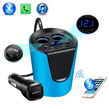 2019 fm transmissor mp3 player de música bluetooth carro kit handsfree chamada cigarro isqueiro adaptador divisor 2 portas usb carregador